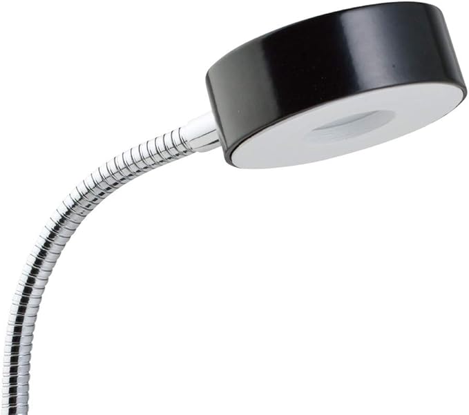 Globe Electric 12643 Energy Star Integrated LED Desk Lamp, Matte Black, Chrome Gooseneck, 5 Watts, 250 Lumens