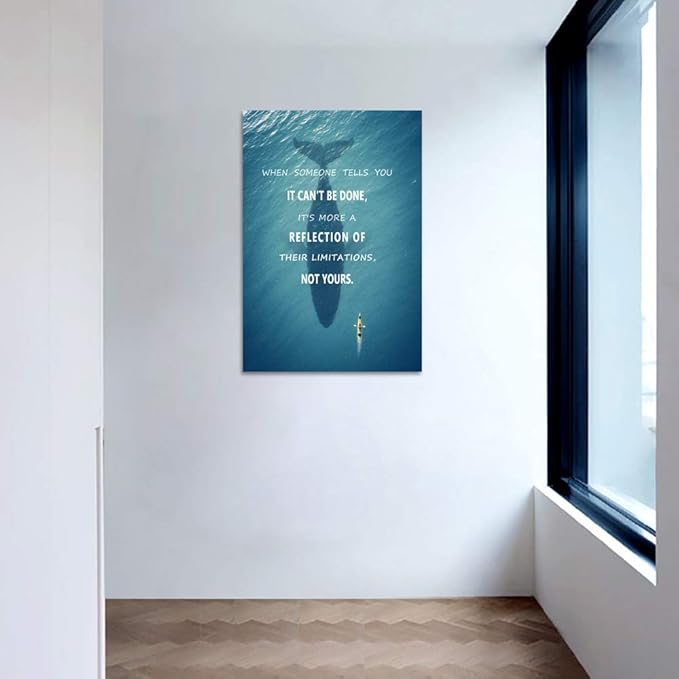 Yatsen Bridge Inspirational Wall Art Creative Ocean Challenge Limitation Canvas Painting Modern Success Inspiration Motivation Motto Quote Posters Prints Artwork Home Offce Decor Framed (24x36 in)