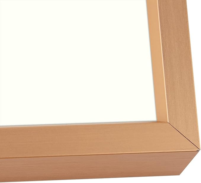 Golden State Art, Picture Frame Set 7 Pack, Gallery Wall Frame with One 11x14, Two 8x10, and Four 5x7. Aluminum Photos Frame for Wall or Tabletop Display (Style 1, Rose Gold, 7 Pack)