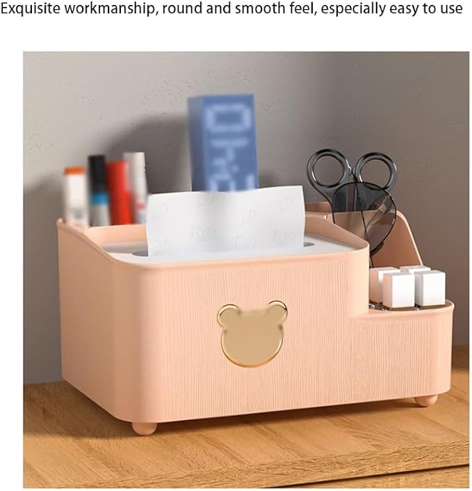 Stylish Tissue Box Multifunctional Tissue Box Tissue Box Cover with Storage Tissue and Remote Control Holder for Home Office Desk Bedroom Modern Tissue Box (Color : Pink, Size : B) (Green B)