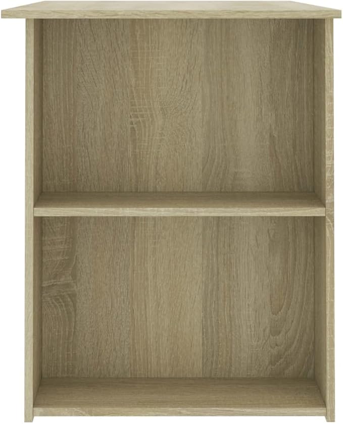 Modern Writing Desk Table with 2 Shelves, Study Computer Desk for Home, Sonoma Oak 43.3"x23.6"x28.7" Engineered Wood