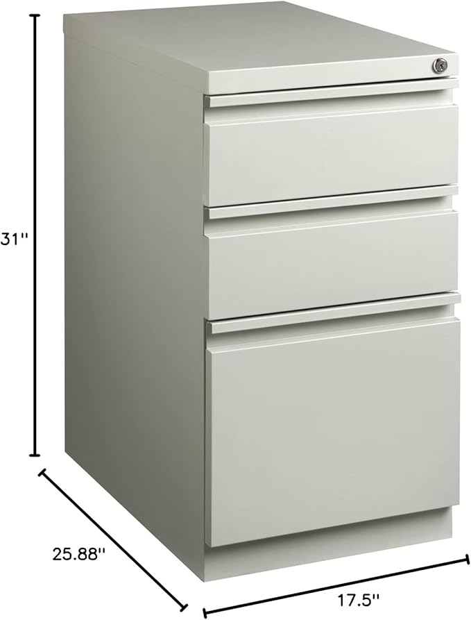 Lorell LLR49528 Mobile File Pedestal, Light Gray