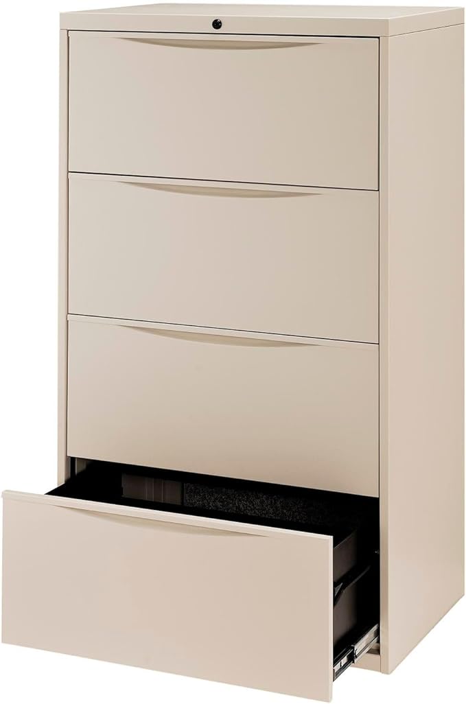 Global Industrial 30" W Premium Lateral File Cabinet, 4 Drawer, Putty