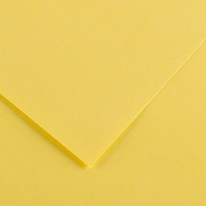 Canson Iris Vivaldi A4 185 GSM Smooth Colour Paper - Straw Yellow (Pack of 50 Sheets)