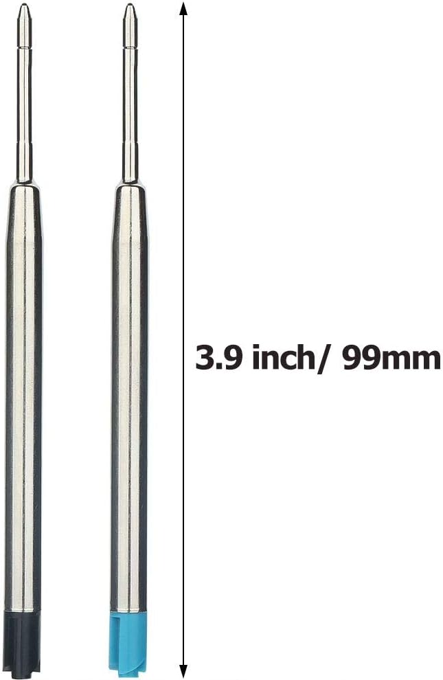 30 Pieces Replaceable Ballpoint Pen Refills 1.0mm Medium Point Metal Refill Smooth Writing Ball Point Pen Refills (Blue Ink)