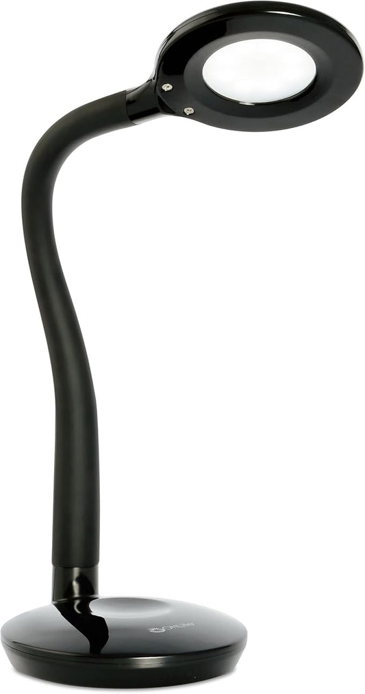 OttLite D59PNB-FFP Soft Touch Flex Led Lamp, Desk Lamp, Space Saving Design, Flexible Adjustment, Dimmable, 10.5" x 5.25" x 11", Black