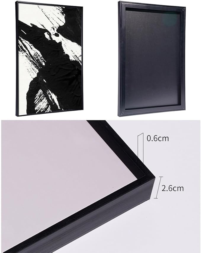 Wall Art Framed Canvas Posters Prints Black White Abstract Shapes Minimalist Illustrations Modern Art Boho Decor large size 24"x32"x3 Panels Art Decor for Living Room Bedroom Office Wall Decorations
