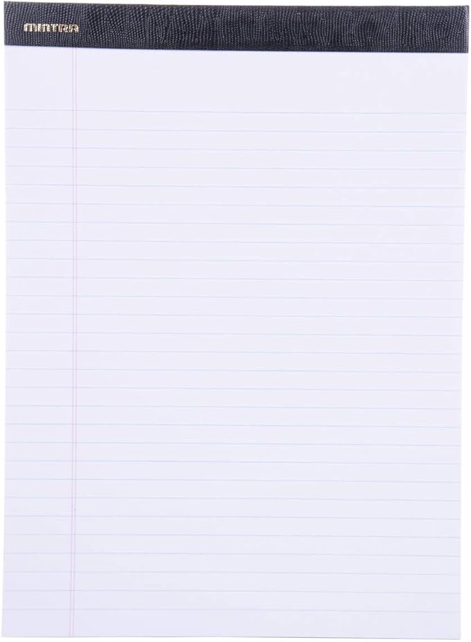 Mintra Office White Legal Pads – Ruled Notepads and Micro-Perforated Sheets, Ideal for Writing, Note-Taking & Creativity, Office, or Professional Use, Premium Pad 6 pack, 8.5"x11" (Wide Ruled)