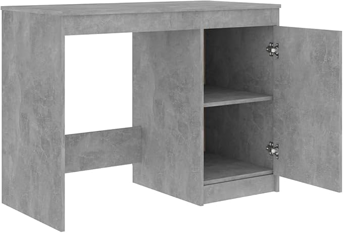 Desk,Home Office Computer Desk with Storage & Spacious Desktop, Writing Study Desk Laptop Desk for Bedroom Gray 39.4"x19.7"x29.9" Chipboard