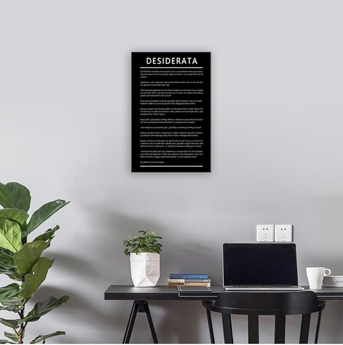 Desiderata Inspirational Canvas Wall Art Entrepreneur Quotes Motivational Posters Picture Prints Canvas Modern Home Decor Painting Artwork for Office Stretched and Framed Ready to Hang [12''W x 18''H]