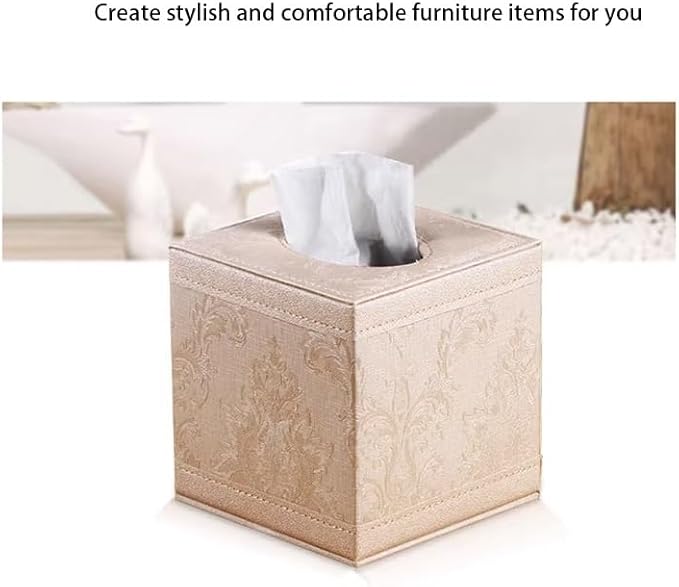 Stylish Tissue Box Leather Paper Roll Holder FashionTissue Organizer and Durable Tissue Box for Bathroom Vanity Desks Offices Bedroom Home Modern Tissue Box (Color : Black A) (White)