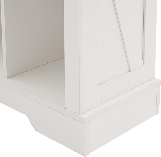 9 Cube Storage Organizer, 3 Tier Book Shelf with Led Lights, Farmhouse Book Shelves for Living Room, Horizontal Toy Storage Bookshelf, Wood Display Bookcase Cabinet for Bedroom, Office, White