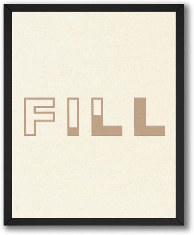 ALPINE INK CO. Abstract Letterform Canvas Poster - Minimal Geometric Typography Artwork - Soft Neutral Modern Style - Living Room Bedroom Office Decor - 16x20 Unframed Canvas Print