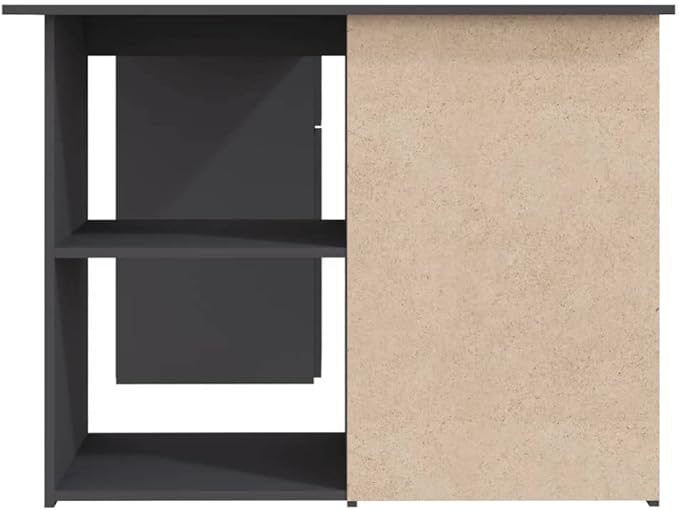 L Shaped Corner Desk Modern Writing Computer Desk, Home Office Desk Writing Study Table PC Desk Workstation for Bedroom, Gray 57.1"x39.4"x29.9" Engineered Wood(F)