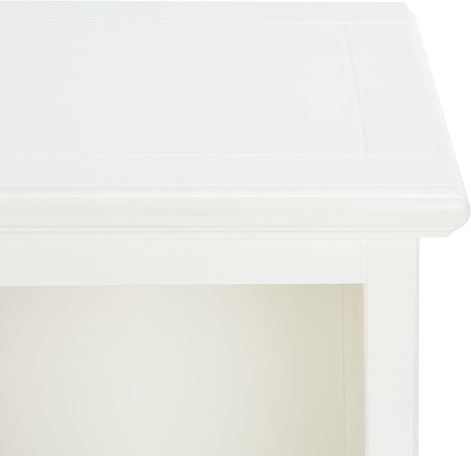 SAFAVIEH Home Collection – Maralah 5-Shelf Solid Wood Bookcase, White, 25" Wide Storage Display Shelf, Fully Assembled (AMH6634B)