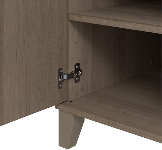 Bush Home Somerset 54W Office Desk with Drawer and Cabinet in Ash Gray, Computer Table with Storage for Home Office Workspace