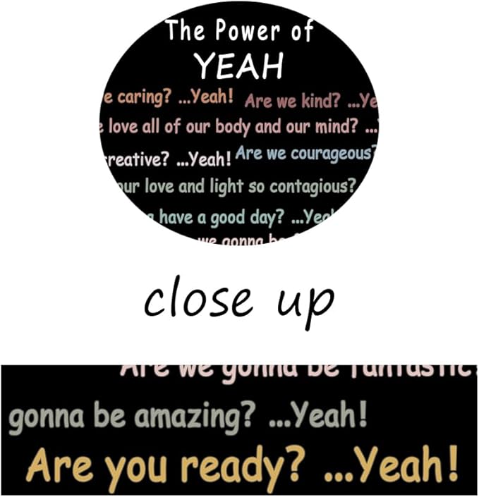 Inspirational Poster “The Power of Yeah” Motivational Wall Decor Positive Psychological Suggestion Q&A for Bedroom School Children's Room Psychotherapy Room Framed Ready to Hang [30" W X 40" H]