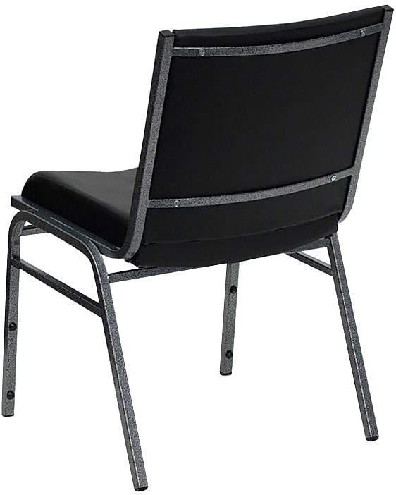 Flash Furniture HERCULES Series Heavy Duty Black Vinyl Stack Chair with Ganging Bracket
