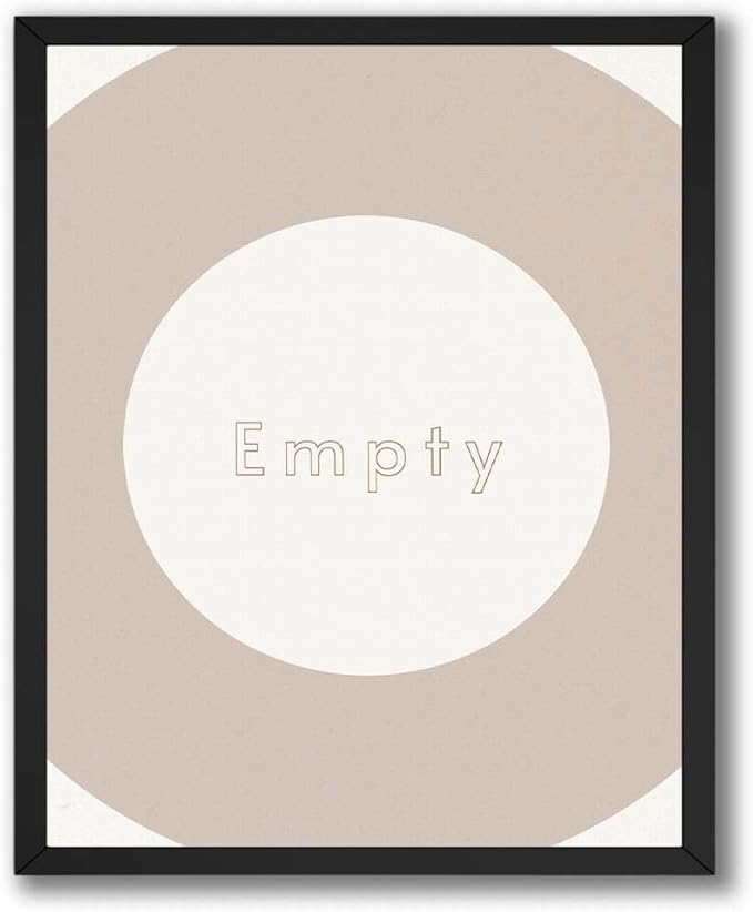 ALPINE INK CO. Empty Typography Satin Poster - Minimal Circular Abstract Artwork - Soft Neutral Modern Style - Office Bedroom Living Room Decor - 24x32 Unframed Satin Print