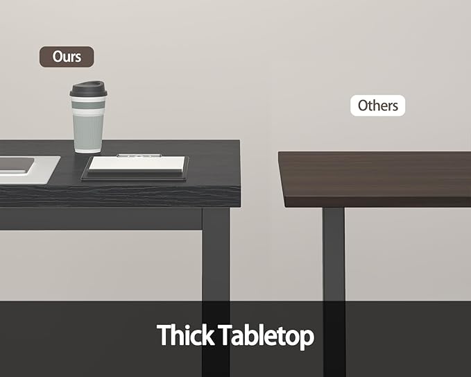 63 x 31 Inch Large Computer Desk, Modern Office Desk with Adjustable Feet, Gaming Desk with Deep Desktop, Study Writing Table for Home Office, Work from Home, Easy Assembly, Black