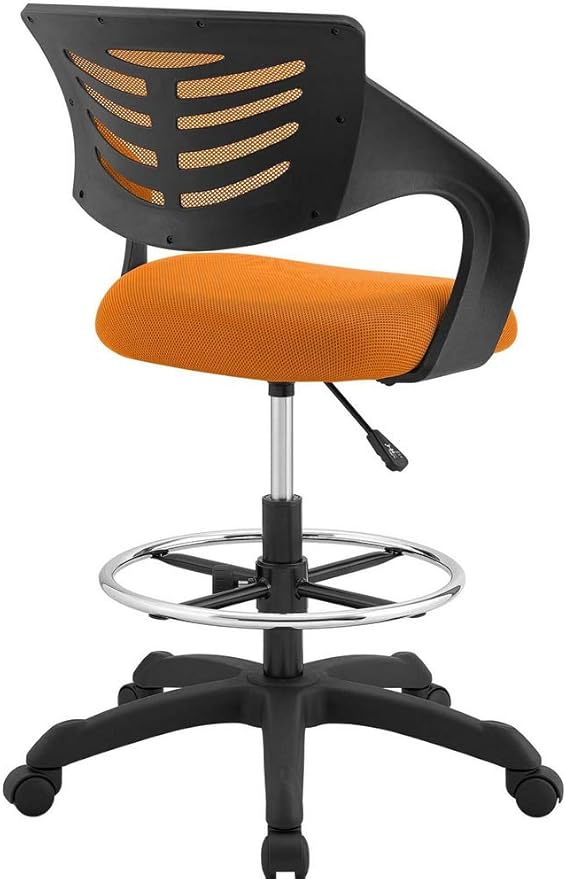 Modway Thrive Drafting Chair - Tall Office Chair for Adjustable Standing Desks in Orange