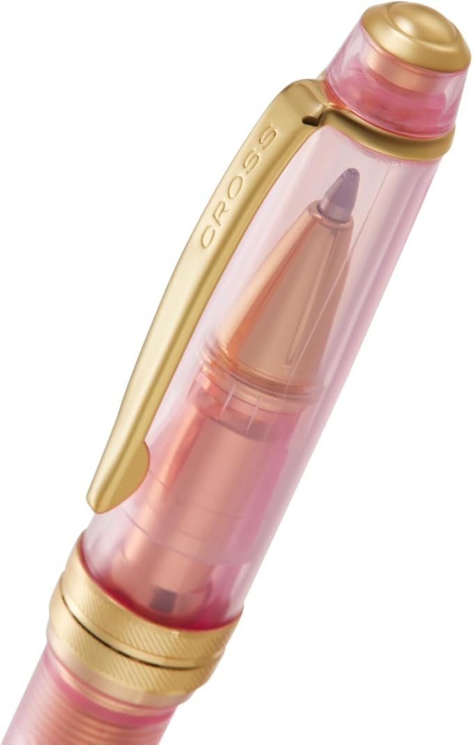Cross Bailey Light Translucent Pink Sapphire Resin Ballpoint Pen - Professional Pen for Effortless Writing - Journaling, Note-Taking & More - Black Ink - Easy Handling - Includes Gift Box