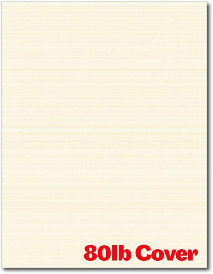 Heavyweight Linen Textured Cardstock - 50 Sheets - Blank Thick Paper for Inkjet/Laser Printers (Natural)