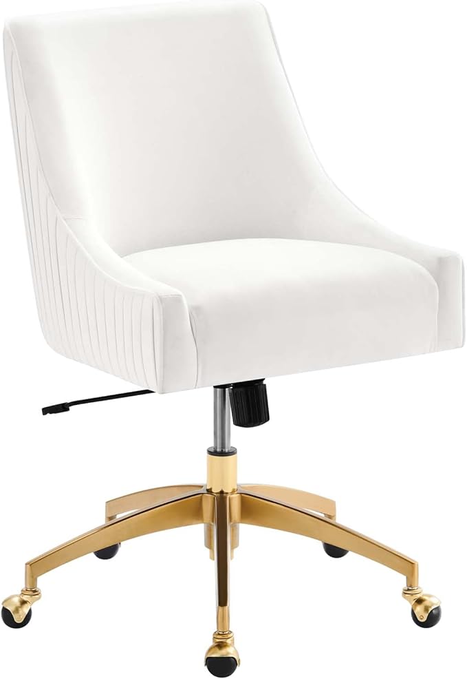 Modway EEI-5080-WHI Discern Performance Velvet Office Chair, White