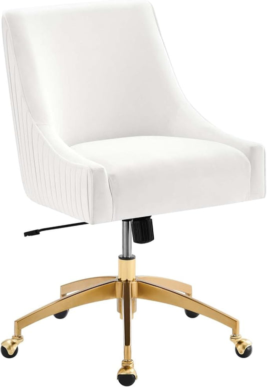 Modway EEI-5080-WHI Discern Performance Velvet Office Chair, White