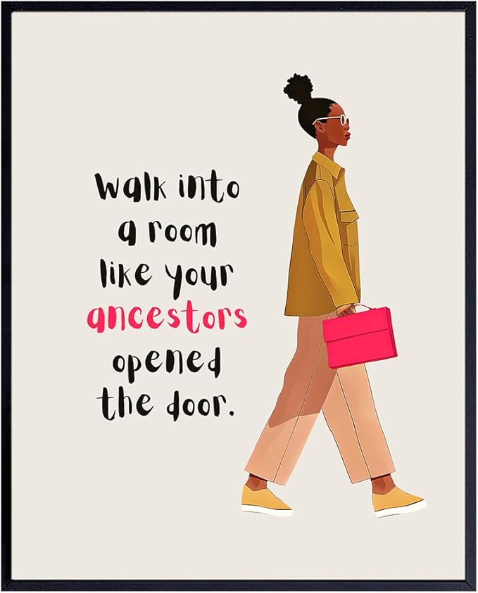 African American Womens Office Decor - Black Girl Wall Art - Black Woman Inspirational Wall Art - Boss lady African American Wall Decor - positive Quotes Wall Decor - Motivational poster 8x10