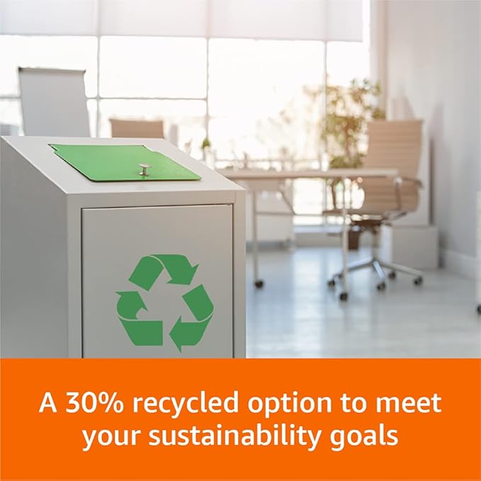 Amazon Basics 30% Recycled Multipurpose Copy & Print Paper, 8.5 x 11 Inches, 20 lb Weight, 92 Bright, White, FSC Certified, 1500 Sheets (3 Reams)
