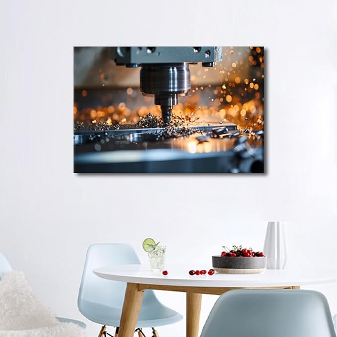1 Piece Wall Art Wall Machine Pictures for Living Room Wall Decoration Office Wall Decor Canvas Prints Wall Art Framed Art Wall Decor Artwork Canvas Wall Art Ready to Hang, 16" x24"