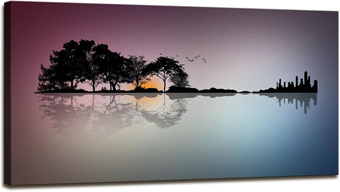 DZL Art A72650 Guitar Wall Art Canvas prints for bedroom living room bathroom Wall Decor kitchen artwork Guitar Island Canvas Prints Man Cave Music Lover Gift