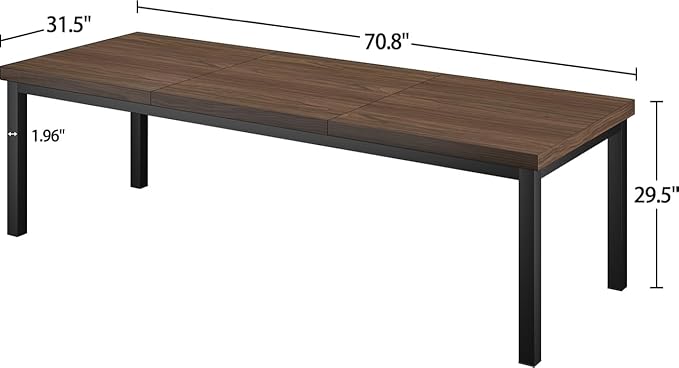 70.8 Inch Large Computer Desk, Modern Office Desk with Deep Desktop, Spacious Gaming Desk for 2 People, Study Writing Workstation for Home Office, Work from Home, Easy Assembly, Classic Oak