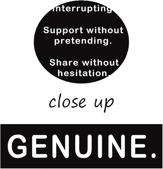 Motivational Wall Art Office Decor Be Genuine Inspirational Black Office Wall Decor Inspiring Wall Art for Living Room Decor Wall Paintings Posters Artwork Bedroom Home Framed [24''W x 36''H]