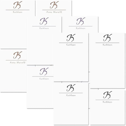Current Inspirational Initial Personalized Notepad Set – Set of 4, 100-Sheet Pads, Multiple Sizes, Great for Shopping Lists, Grocery Lists and Personalized Gifts