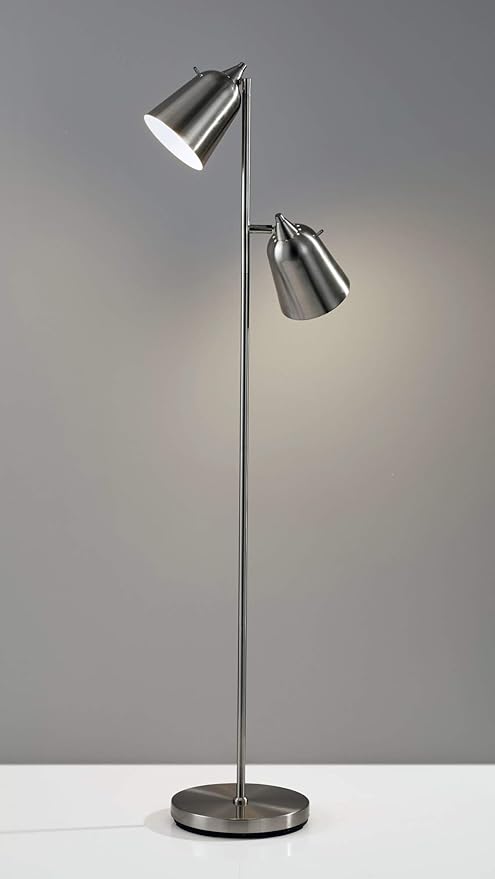 ADESSO 3237-01 Floor-Lamps, Matte Black/Antique Brass
