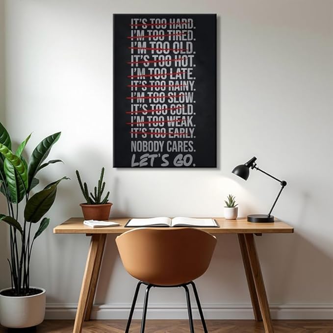 FLZKGAP Inspirational Wall Art Poster for Office, Framed Canvas Motivational Print, Large Quotes Artwork for Living Room, Unique Canvas Prints, Ready to Hang