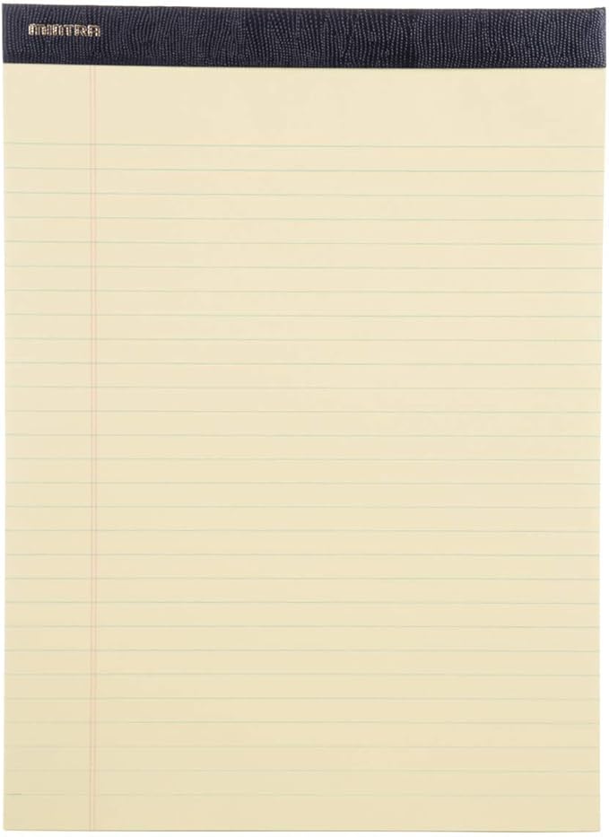 Mintra Office Canary Legal Pads - Premium Quality Heavyweight Paper With Micro-perforated sheets, Smooth-lined paper, Ideal for Office Tasks, Assignments or Notes, Meetings, and Journaling, 6 pack WIDE RULED, Yellow Paper, Premium Writing Pad, 8.5"x11"