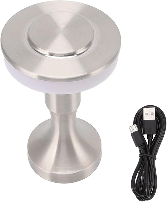 3W LED Table Lamp, 3 Color Temperatures Dimmable Rechargeable Cordless Desk Lamp, Portable Bedside Lamp with Touch Sensor for Dining Room (Silver)