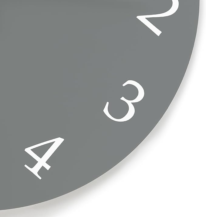 Lafocuse 12 Inch Wooden Gray Wall Clock Battery Operated Silent Non-Ticking, Modern Simple Wall Clock for Living Room Decor Kitchen Bedroom Office
