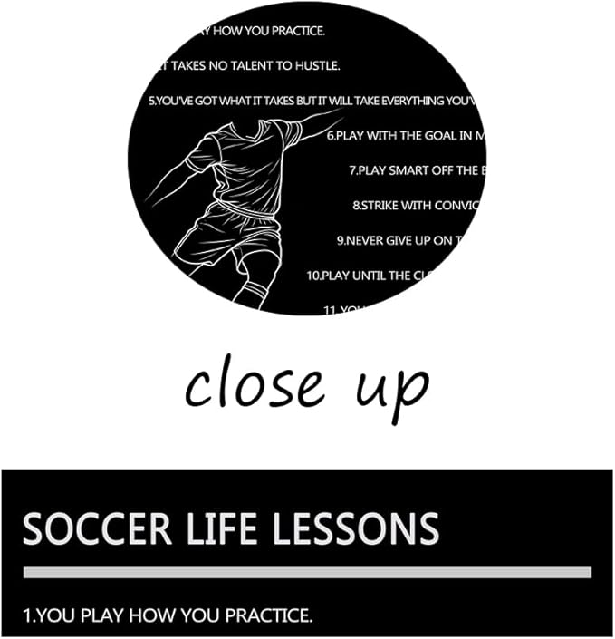 Motivational Baseball Player Poster “Soccer Life Lessons ” Poster for Boys Bedroom Inspirational Sports Quotes Canvas Print for Home Gym Locker Room Office Decor Framed Ready to Hang [18" W X 24" H]