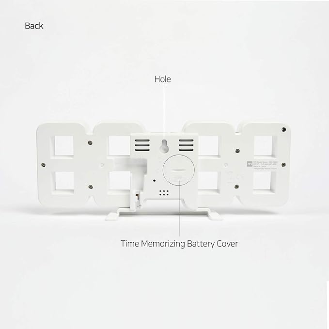 mooas 3D Pure mini Dual LED Clock, Multi-Function LED Clock (Calendar, Alarm, Temperature) (8.5" Dual Table Alarm Clock)