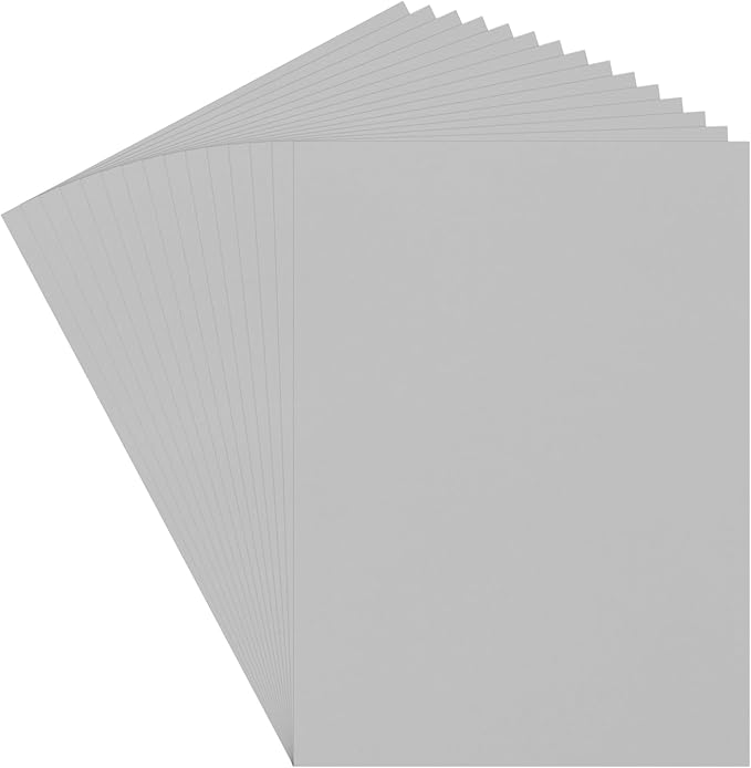 MECCANIXITY 60 Sheets Grey Cardstock 20" x 15", 200gsm/75lb Thick Card Stock Printer Paper for Crafts, Invitations, Card Making, Scrapbooking, Drawing