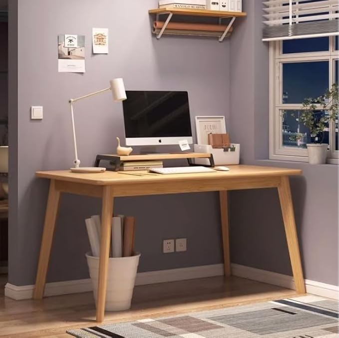 Writing Desk-Home Office Workbench Desk, Laptop Computer Work Study Table,Modern Desk with Solid Wood Legs – Simple Home Office Writing Table for Study, Work, or Bedroom,31.4 * 23.6 * 29.9inchs