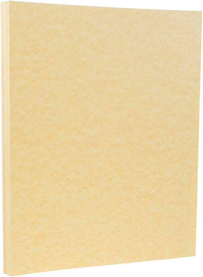 LUXPaper Custom Printed 8.5" x 11" Parchment Paper | Personalized Logo & Text | Letter Size | Gold | 60lb. Text | 200 Qty