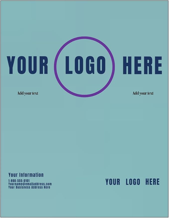LUXPaper Custom Printed 8.5" x 11" Paper | Customizable Letterhead | Personalized Logo & Text | Letter Size | Seafoam Blue | 80lb. Text | 100 Qty