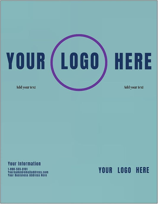 LUXPaper Custom Printed 8.5" x 11" Paper | Customizable Letterhead | Personalized Logo & Text | Letter Size | Seafoam Blue | 80lb. Text | 100 Qty