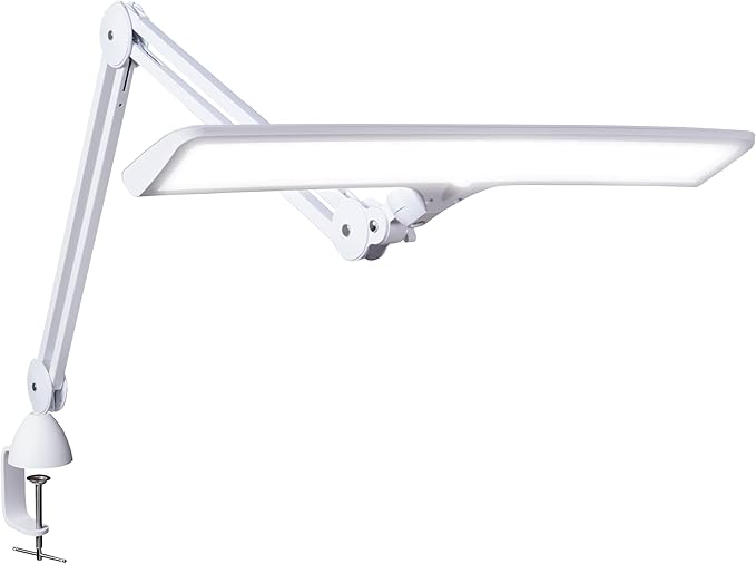 Daylight Company Lumi Task Lamp,+95 CRI, 4000 Lux,Craft Light, Super Bright Desk Lamp, Touch Dimmable, 2 Brightness Levels, Ideal Table Light, Drawing Lamps - Metal - 15 W