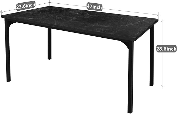YSSOA 47 Inch Home Office Computer Desk for Working, Studying, Writing or Gaming, Black